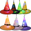 LED Glowing Witch Hat Halloween Tree Hanging Decor Light Up Witches Caps 5Pcs