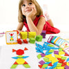 155PCS Creative Geometric Shape DIY Wooden Puzzles Montessori Learning Toys