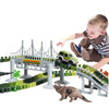 Kids Electric Car Race Track Playset 144 Pcs DIY Assembly Jurassic Dino World Toy Set