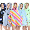 Super Warm Huggle TV Blankt with Sleeve Pockets Hooded Pullover