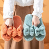 Womens Winter Open Toe Soft Plush Bowknot Slippers