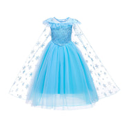 Snow Queen Elsa Princess Dress Cosplay Birthday Party Dress for Girls