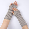 Men Women Winter Hemp Pattern Knitted Fingerless Gloves