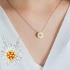 Women's White Daisy Pendant 925 Sterling Silver Necklace