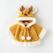 Winter Warm Baby Cute Reindeer Antler Hooded Cloak Outerwear