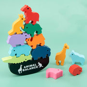 Wooden Animal Balance Building Blocks Puzzle Game Toys