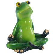 Green Yoga Frog Figurine in miniatura Decorazione da giardino Ornamenti artigianali