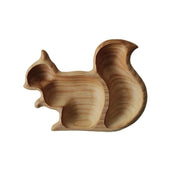 Wooden Snack Tray Food Fruit Plate Squirrel Shape Snack Tray