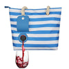 Portable Large Striped Picnic Bag with Hidden Insulated Compartment