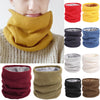 Autumn Winter Neck Warmer Double-Layer Fleece Thick Knitted Scarf for Mens Womens