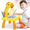 Kids Drawing Projector Projection Painting Board Table Light Musical Learning Toy