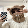 Cappello da orso invernale Simpatico peluche Sciarpa antivento con protezione per le orecchie calda