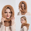 Berretti in pile caldo lavorato a maglia Cappelli Sciarpa con cappuccio invernale da donna Cappello antivento