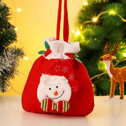 Christmas 3D Drawstring Apple Gift Bags 4 Pieces Set