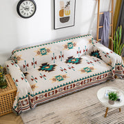 Coperta per divano geometrica multifunzionale di grandi dimensioni con nappa