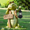 Solar Garden Crocodiles Statue Decor Creativity Waterproof LED Lamp