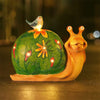 Outdoor Garden Solar Waterproof Resin Snails Statues Lighting Ornament