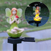 Solar Outdoor Waterproof Garden Resin Flower Fairy Stake Light