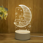 3D Illusion Acrylic LED Night Light Bedroom Decoration
