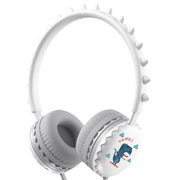 Cute Cartoon Dinosaur Wired Headphones with Microphone for Kids