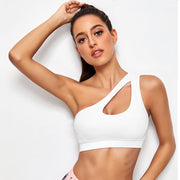 One Shoulder Sports Sexy Bra for Women with Hollow Design