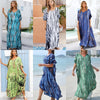 Womens Tie-Dye Print Summer Beach Casual Loose Dress