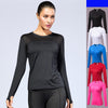 Women Long Sleeve Quick Dry Breathable Solid Sports Tops