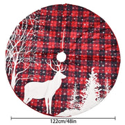Christmas 48 Inch Buffalo Check Plaid Tree Skirt Mat