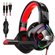 Anti-Noise Headphones with Stereo Headset Microphone for Games Head-Mounted Earphones