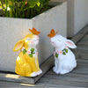 Rabbit Resin Outdoor Garden Statues with Solar Lamp