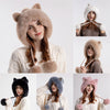 Cute Pullover Hat Thickening Hairball Solid Color Knit Ear Protection Hat