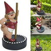 Dancing Gnome Figurine Resin Gardening Gnome Little Women Sculpture Ornaments